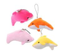 GLSTOY 4pcs Dolphin Plush Pendant Mini Stuffed Animal Charms for Bag Accessories Adorable for Boys and Girls and Adults for Themed Parties and