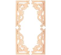 GLSTOY 4pcs Khaki Plastic Carved Onlay Applique Decorative Wood Carving for Door and Window, European Style Unpainted Frames Carved Patterns, for Home Decoration and Door Decoration