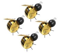 GLSTOY 4pcs Metal Little Bee Wall Hanging Pendant Iron Garden Wall Art Decor for Home Bedroom Living Gift for Friends