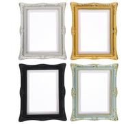 GLSTOY 4pcs Mini Resin Photo Frame Vintage Picture Frames for Crafts Dollhouse Ornament Wall Art Display Photography
