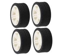 GLSTOY 4PCS Rubber Car Wheels with Precision Hubs for Rc Model Trucks Enhanced Grip Replacement Tires for Robot Playthings and Experimental Car Modifications