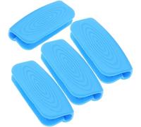 GLSTOY 4pcs Silicone Pot Handle Covers Heat Resistant Non-Slip Handle Protectors Blue for Kitchen and Restaurant Cast Iron Frying Pans