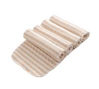 GLSTOY 4pcs Washable Flat Fold Baby Cloth Diapers Booster Pads for Nighttime Leak Protection Reusable Infant Diaper Inserts Brown and White Stripe