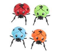 GLSTOY 4Pcs Wind Up Ladybug Beetle Clockwork Insects for Creative Play Learning Activities and Birthday Party Favors Engaging Educational Fun