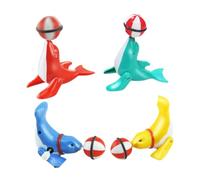 GLSTOY 4pcs Wind-up Seal with Ball Clockwork Walking for Lifelike Seal Models Safe and Smooth Design for Party Favors and Early Crawling Development Random Color