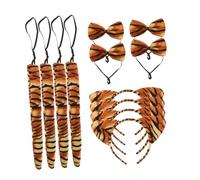 GLSTOY 4Sets Tiger Ear Hair Hoops Bow Tie Tail Costume Accessory for Festival Parties Stage Performance Animal Fancy Dress Up