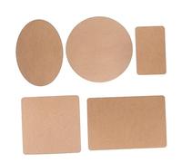 GLSTOY 5 Pcs DIY Wooden Model Base Plates Set, High Density Toy Cork Pads for Children’s Handmade Crafts, Large Round, Square, Rectangular Oval Boards for Art Projects and Creative Play