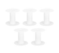 GLSTOY 5 Pcs White Plastic Yarn Bobbin Spools Thread Ribbon Wire Spool Holder for Embroidery Sewing Crafts