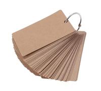 GLSTOY 50 Pages Kraft Paper Note Cards with Stainless Steel Binder Ring for Taking Notes and Outdoor Activities Recording, 5.4x9cm DIY Greeting Index Stock