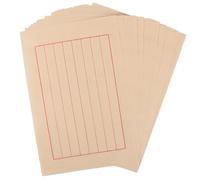 GLSTOY 50 Sheets Retro Xuan Paper for Calligraphy Practice Half-raw Rice Paper Writing Sheets 1.5cm Red Grid for Brush and Pen Art Stationery for Painting and Writing