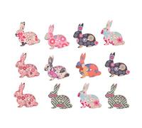 GLSTOY 50pcs Assorted Colour Plastic Bunny Buttons with Two-Hole Design for Shirt Sewing and Easter Party Decoration, Sturdy Craft Buttons for DIY and Scrapbooking Random Color