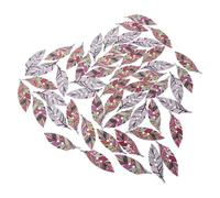 GLSTOY 50pcs Plume Designed Buttons Sewing Buttons Wooden Material Creative Retro Style Assorted Colour Easy to Sew Wide Application for DIY Crafting Sweaters Jackets