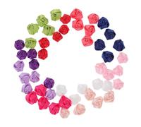 GLSTOY 50pcs Realistic Fake Red Rose Artificial Rosebuds Diy Accessory for Wedding Decorative Mini Flowers