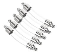 GLSTOY 5Pcs Small Glass Vial Pendant with 6Mm Curved Glass Tube and White K Copper Screw Caps, Mini Decorative Wish Bottles for Jewelry Making and Craft DIY