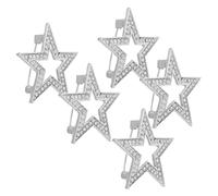 GLSTOY 5Pcs Sparkling Rhinestone Star Brooch Pins for Women and Men, Alloy Five-Pointed Star Suit Pins, Decorative Badge Accessories for Coats, Hats, Scarves, and Bags