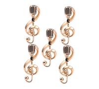 GLSTOY 5pcs Vintage Microphone Brooch Pins Classic Musical Note Lapel Jewelry for Women Men Tarnish-resistant Accessories for Concerts Daily Wear Parties Music Festival Flair
