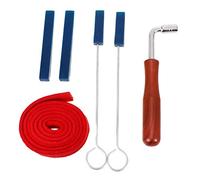 GLSTOY 6 Pcs Piano Tuning Mute Kit Multi-purpose Piano Wrench with Wooden Handle and Rubber Stoppers for Beginning Tuners Adjusting Temperament