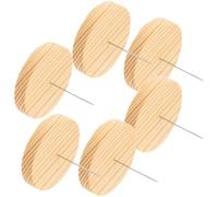 GLSTOY 6 Sets Wooden Base Needle Felting Doll Stand 5cm Thick round Display Holder Portable Crochet Doll Storage Rack for Model Figures