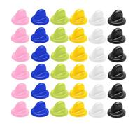 GLSTOY 60pcs Replaceable Pin Back Pin Keepers Locking Clasp Plastic Heart Shape Supplies Firmly Fixed without Tools Push to Lock for Flat Studs and Scrapbooks DIY Crafting