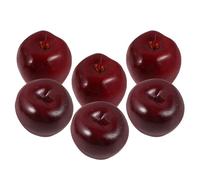 GLSTOY 6Pcs Artificial Red Delicious Foam Fruit Models Realistic Fake Fruit Simulation for Kitchen Photography Home Décor Christmas Display Includes 3 Purple 3 Red Delicious