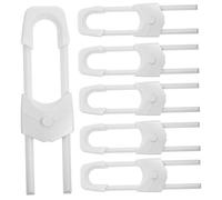 GLSTOY 6pcs Boy Girl Easy Install Cabinet Latches for Home Use Prevents Accidental Openings No Tools Required White for Childproofing Cabinets and Doors