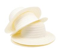 GLSTOY 6Pcs DIY Painting Straw Hats Unfinished Craft Supplies for Hand Drawing Woven Design for Boys and Ages for Coloring Doodling and Creative Summer Activities