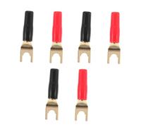 GLSTOY 6pcs Gold-plated Banana Audio Adapter U-shaped Speaker Connectors Signal Transmission for Home Theatre and Concert Use Coded for Easy Polarity Identification