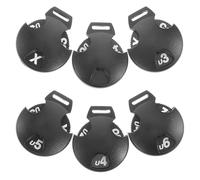 GLSTOY 6pcs Interchangeable Head Cover Tags Golf Covers Id Tag Circular Plastic Rotating Number Labels Stylish Elegant Refined Design for Golf Club Head