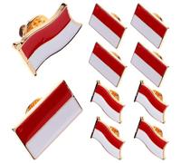 GLSTOY 6pcs Metal Flag Brooch Pin Set Indonesia Poland National Flag Lapel Pins Patriotic Badge Accessories for Jackets and Party Decorations