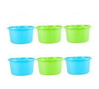 GLSTOY 6pcs Mini Plastic Beach Buckets Set, Random Colors, Sand Buckets and Outdoor Play at Beach Or Sandbox