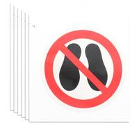GLSTOY 6pcs Please Use Back Door Sign No Step Here Warning Sign Sticker for Equipment Strong Viscosity and Easy to Use Adhesive, Suitable for Factories and Dangerous Equipment Rooms,