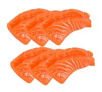 GLSTOY 6pcs Realistic PVC Salmon Model Simulation Decor for Boys and Girls and Home Fake Sushi Slices for Restaurant Display for Photography Props and Kitchen Showcase
