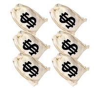 GLSTOY 6pcs Sign Money Bags Drawstring Pouches for Cosplay Party Decor Pirate Cowboy Robber Theme 17x24cm Carrying Storage Sacks