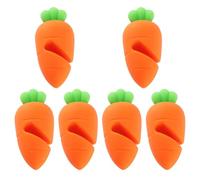GLSTOY 6pcs Silicone Carrot Shape Pot Lid Spill Stoppers with Comfortable Hand Feeling and Spill-proof Design, Creative Chic Kitchenware for Restaurant Use