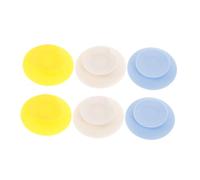 GLSTOY 6pcs Silicone Suction Cups for Tableware Double Sided Large Area Nonslip Pads Portable Utensil Suckers for Elderly Bowls Yellow Blue White