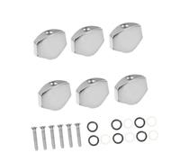 GLSTOY 6pcs Silver Guitar Tuning Knob Set Square Bass Tuner Handles for Acoustic and Folk Guitars Precision String Locking