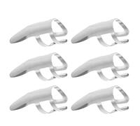 GLSTOY 6pcs Stainless Steel Banjo Finger Picks Set with Large Hole Adjustable Metal Finger Protectors for Guitar Ukulele Acoustic String Instruments