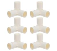 GLSTOY 6pcs White Plastic 3 Way Corner Elbow Fittings for Playpen Panels and Play Fence System, Flexible Assembly and Easy Installation Accessories for Play Yard Safety