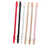 GLSTOY 6pcs Women Non-slip Bra Strap Clips Set, Fixed Anti-slip Buckle for Bra Straps Holder, Black Beige White Red Apricot Pink, Suitable for Everyday Use