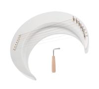 GLSTOY 7 String Wooden Lyre Instrument Moon-inspired Crescent Moon-shaped 7string Design Portable Musical Instrument with Tuning Wrench for Music Practice and Home