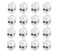 GLSTOY 8 Pairs White Imitation Pearl Magnetic Earrings Non-piercing Ear Jewelry Decorations for Bride Wedding Dress Accessories Veil Weights Unisex