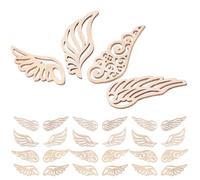 GLSTOY 80pcs DIY Wooden Wing Chips Creative Angel Wing Shape Artistic Painting Toy Beige Color Improve Color Cognitive Ability for Boys and Girls Children Graffiti Craft