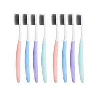 GLSTOY 8pcs Bamboo Charcoal Nano Toothbrush Set with Pp Bristles Ergonomic Design for Effective Discolouration Removal Soft Bristle Manual Toothbrushes Random Random Color