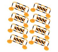 GLSTOY 8pcs Miniature Traffic Fence Barricade with Bright Orange Safety Color Realistic Simulation Roadblock Models for Educational Role Play and Cognitive Development Compact Lightweight