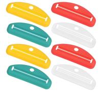 GLSTOY 8pcs Toothpaste Tube Squeezer Clips Manual Roller Dispenser Tool for Bathroom Use, Multi-Color Set Including White, Yellow, Pink, and Green, Suitable for Toothpaste and Cosmetic