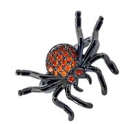 GLSTOY Adjustable Punk Style Open Spider Ring for Men Women Vintage Rhinestone Inlaid Big Spider Knuckle Ring with Open Band