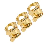 GLSTOY Alto Saxophone Mouthpiece Ligature 3pcs with Double Screws Gold Brass Metal Fastener for Secure Fit, Easy to Carry, for Beginner and Student Sax Players in Classical and Jazz