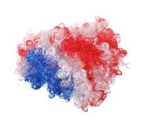 GLSTOY America Flag Afro Wig Red White Blue National Flag Costume Headpiece Fluffy Football Fan Soccer Cosplay Accessory for Men and Women