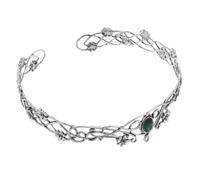 GLSTOY Antique Royal King Crown Headpiece for Men Hollow Vine Design with Dark Green Crystal, Medieval Party Hair Accessory, Wedding and Prom Costume Tiara