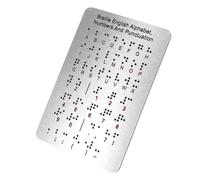 GLSTOY Braille Alphabet Board with Raised Dots Tactile Numbers Punctuation Educational Aid for Visually Impaired Braille Teaching Resource Portable Learning Tool for Beginners